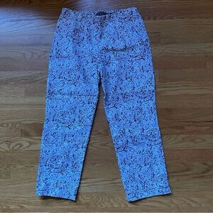 Insight Black and White Splatter Print Cropped Pull On Pants